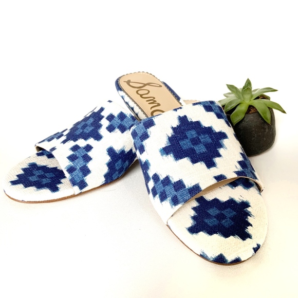 Sam Edelman Shoes - Sam Edelman blue pattern Wedged Slide Sandal 9